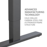 FORTIA Sit Stand Standing Desk, 140x60cm, 72-118cm Height Adjustable, 70kg Load, Oak style/Black Frame