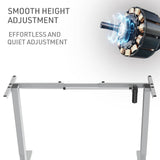 FORTIA Sit Stand Standing Desk, 120x60cm, 72-118cm Height Adjustable, 70kg Load, White Oak style/Silver Frame