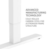 FORTIA Sit Stand Standing Desk, 120x60cm, 72-118cm Height Adjustable, 70kg Load, White Oak style/White Frame