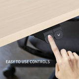 FORTIA Sit Stand Standing Desk, 140x60cm, 72-118cm Height Adjustable, 70kg Load,  Light Oak style/White Frame