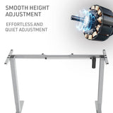 FORTIA Sit Stand Standing Desk, 120x60cm, 72-118cm Height Adjustable, 70kg Load, White/Silver Frame