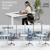 FORTIA Sit Stand Standing Desk, 120x60cm, 72-118cm Height Adjustable, 70kg Load, White/White Frame