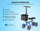 EQUIPMED Knee Walker Scooter Folding Mobility Alternative to Crutches Wheelchair