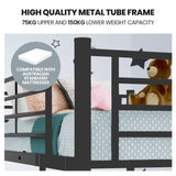 Kingston Slumber Metal Single over Double Bunk Bed Frame, Dark Matte Grey