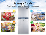 GECKO 125L Portable Fridge Freezer Camping Motorhome Caravan Upright Fridges 12V/24V/240V, Silver