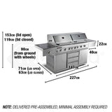 EuroGrille 9 Burner Outdoor BBQ Grill Barbeque Gas Stainless Steel Kitchen Commercial