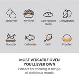 EUROCHEF 18L 9-in-1 Combi Steam Oven and Air Fryer, Black