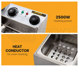 EuroChef Commercial Electric Deep Fryer Frying Basket Chip Cooker Fry Scoop