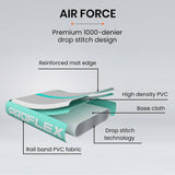 PROFLEX 600x200x20cm Inflatable Air Track Mat Tumbling Gymnastics, Mint Green & Grey (No Pump)