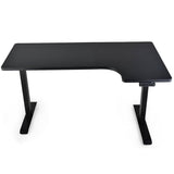 FORTIA Standing Desk Electric Dual Motor Adjustable Sit Stand L-Shaped Right 80KG Load, Black