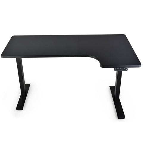 FORTIA Standing Desk Electric Dual Motor Adjustable Sit Stand L-Shaped Right 80KG Load, Black