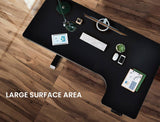 FORTIA Standing Desk Electric Dual Motor Adjustable Sit Stand L-Shaped Right 80KG Load, Black