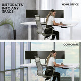 FORTIA Standing Desk Electric Dual Motor Adjustable Sit Stand L-Shaped Right 80KG Load, White