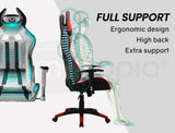 OVERDRIVE Diablo Reclining Gaming Chair Black & Red Office Computer Seat Neck Lumbar Horns
