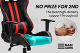 OVERDRIVE Diablo Reclining Gaming Chair Black & Red Office Computer Seat Neck Lumbar Horns