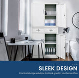 FORTIA Stationary Cabinet Office Home Storage Metal Lockable 4 Door Cupboard Drawers