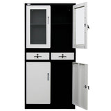 FORTIA Stationary Cabinet Office Storage Metal Lockable 4 Door Cupboard Drawers