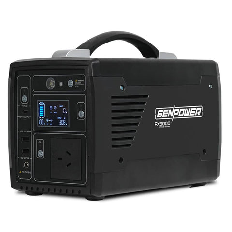 GENPOWER Portable Power Station 300W/600W 307Wh Lithium Solar Generator Camping Off Grid Supply System