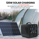 GENPOWER Portable Power Station 500W/1000W 41Ah 615Wh Lithium Solar Generator Camping Off Grid Supply System