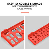 BAUMR-AG 69pc Wall Mounted Parts Bin Rack with Tool Holders - Red