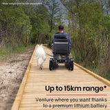 Equipmed Power Electric Wheelchair, Folding, 15km Max Range, Aluminium Frame, Lithium Battery, Black