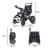Equipmed Power Electric Wheelchair, Folding, 15km Max Range, Aluminium Frame, Lithium Battery, Black