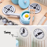 ROVO KIDS Retro Wooden Kitchen Toy Pretend Play Set Children Wood Oven Toddlers