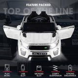 ROVO KIDS Ride-On Car Children Electric Toy w/ Remote Control White 12V