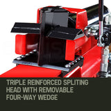 Baumr-AG 65 Tonne Petrol Hydraulic Wood Horizontal and Vertical Towed Log Splitter with Detachable 4-Way Wedge - HPS800