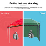 Red Track 3x3m Folding Gazebo Shade Outdoor Pop-Up Green Foldable Marque