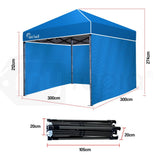 Red Track 3x3m Folding Gazebo Shade Outdoor Pop-Up Blue Foldable Marquee