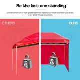 Red Track 3x3m Folding Gazebo Shade Outdoor Pop-Up Red Foldable Marquee