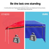 Red Track 3x6m Folding Gazebo Shade Outdoor Navy Foldable Marquee Pop-Up