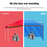 Red Track 3x6m Folding Gazebo Shade Outdoor Blue Foldable Marquee Pop-Up