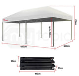 Red Track 3x6m Folding Gazebo Shade Outdoor White Foldable Marquee Pop-Up