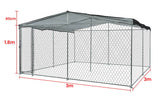 NEATAPET 3x3m Dog Enclosure Pet Outdoor Playpen Wire Cage Kennel Fence with Cover Shade