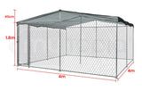 4x4m Dog Enclosure Kennel Large Chain Dogs Cat Cage Pet Animal Cover Shade Fencing Run Playpen