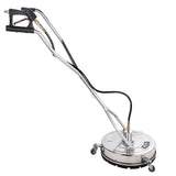Jet-USA 18" Stainless Steel Pressure Washer Surface Cleaner with Yoke Handlebar, 3/8" Fitting, For Concrete Driveway Patio Floor
