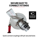 PROTEGE 36m x 38mm Canvas Lay Flat Fire Hose Kit, with Adjustable Nozzle