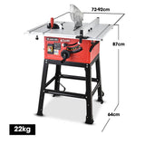 Baumr-AG 2000W 254mm Corded Table Saw with Stand, Extendable, Laser Guide