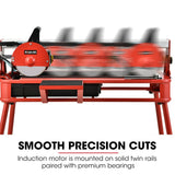 BAUMR-AG 800W Electric Tile Saw Cutter with 200mm (8") Blade, 720mm Cutting Length, Side Extension Table