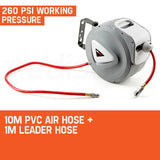 UNIMAC 10m Retractable Air Hose Reel Compressor Wall Mounted Auto Rewind
