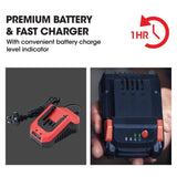 Baumr-AG 20V Cordless Angle Grinder 125mm 2Ah Lithium Battery Power Charger