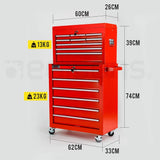 BULLET 15 Drawer Tool Chest Box Cabinet Storage Box Trolley Rolling Toolbox