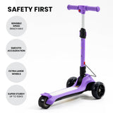 ROVO KIDS 3-Wheel Electric Scooter, Ages 3-8, Adjustable Height, Folding, Lithium Battery, Purple
