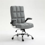 Soft Linen Home Ergonomic Swivel Adjustable Tilt Angle and Flip-up Arms Office Chair