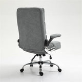 Soft Linen Home Ergonomic Swivel Adjustable Tilt Angle and Flip-up Arms Office Chair