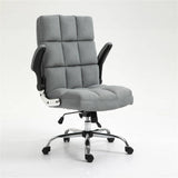 Soft Linen Home Ergonomic Swivel Adjustable Tilt Angle and Flip-up Arms Office Chair