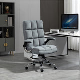 Soft Linen Home Ergonomic Swivel Adjustable Tilt Angle and Flip-up Arms Office Chair