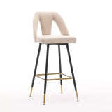 2x Velvet Bar Stool Gold Metal Legs Barstool Kitchen Nailhead Dining Chair